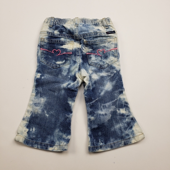 Toddler girl custom bleached Old Navy flare jeans size 12-18 months - Picture 1 of 4